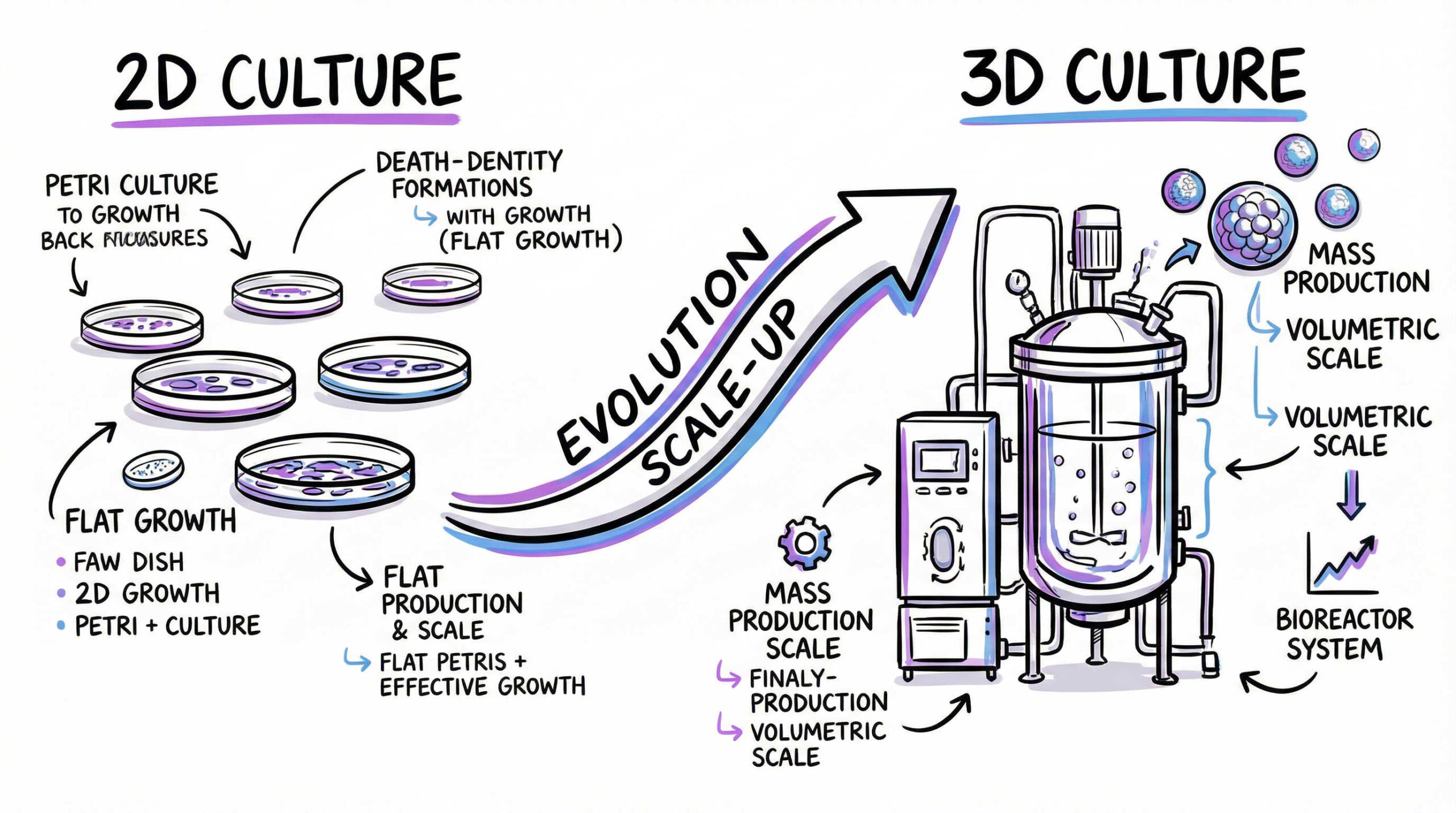 大量製造に向けた培養方式の転換：2次元培養から3次元培養へ